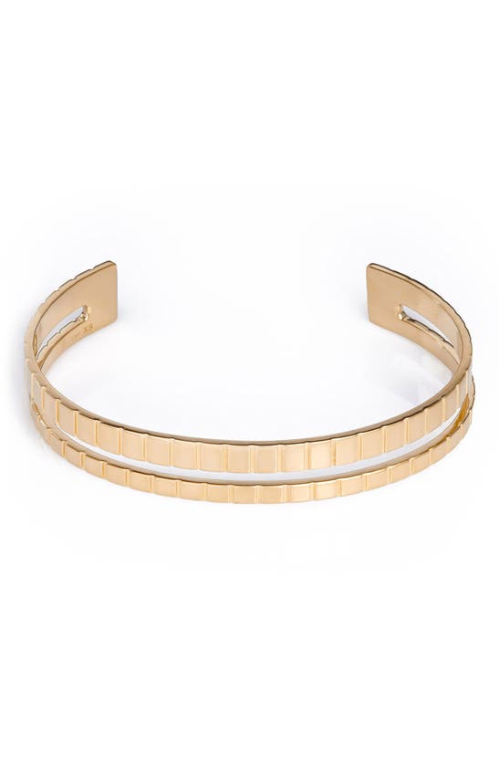 Shop Ivi Los Angeles Slim Slot Cuff Bracelet In Yellow Gold