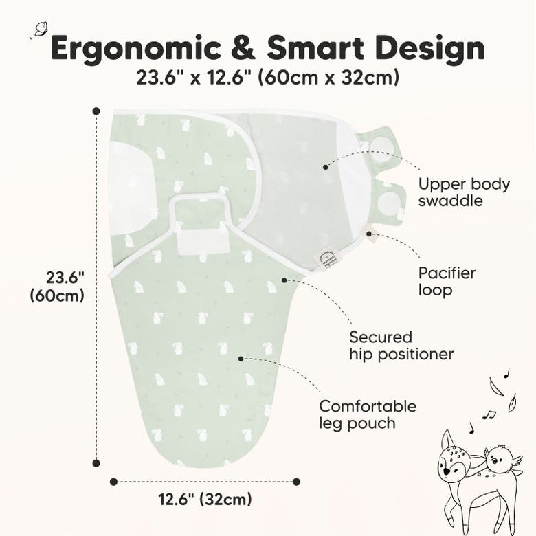 Keababies 3-pack Soothe Swaddle Wraps In Bunnies