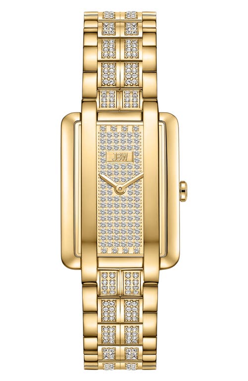 Jbw Mink Petite Lab Created Diamond Bracelet Watch, 23mm X 8mm In Gold/pave