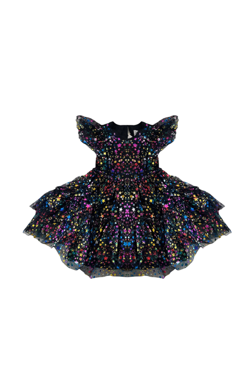 Lola + The Boys Babies'  Shining Rainbow Star Tulle Dress In Multicolor