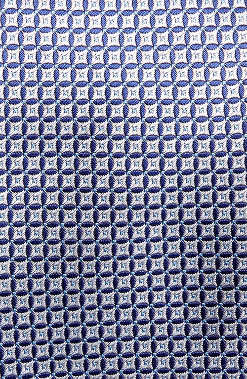 David Donahue Geometric X-long Silk Tie In Navy/white