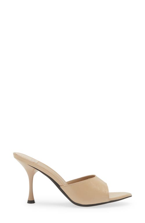 Jeffrey Campbell Agent Slide Sandal In Beige Crinkle Patent