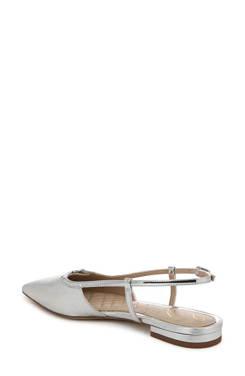 Shop Sam Edelman Cohen Pointed Toe Flat In Soft Silver