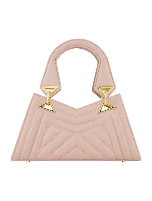 Mac Duggal Angular Quilted Napa Leather Handbag In Rose
