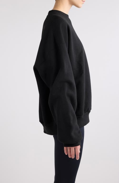 Balenciaga Crewneck Cotton Jersey Sweatshirt In Faded Black