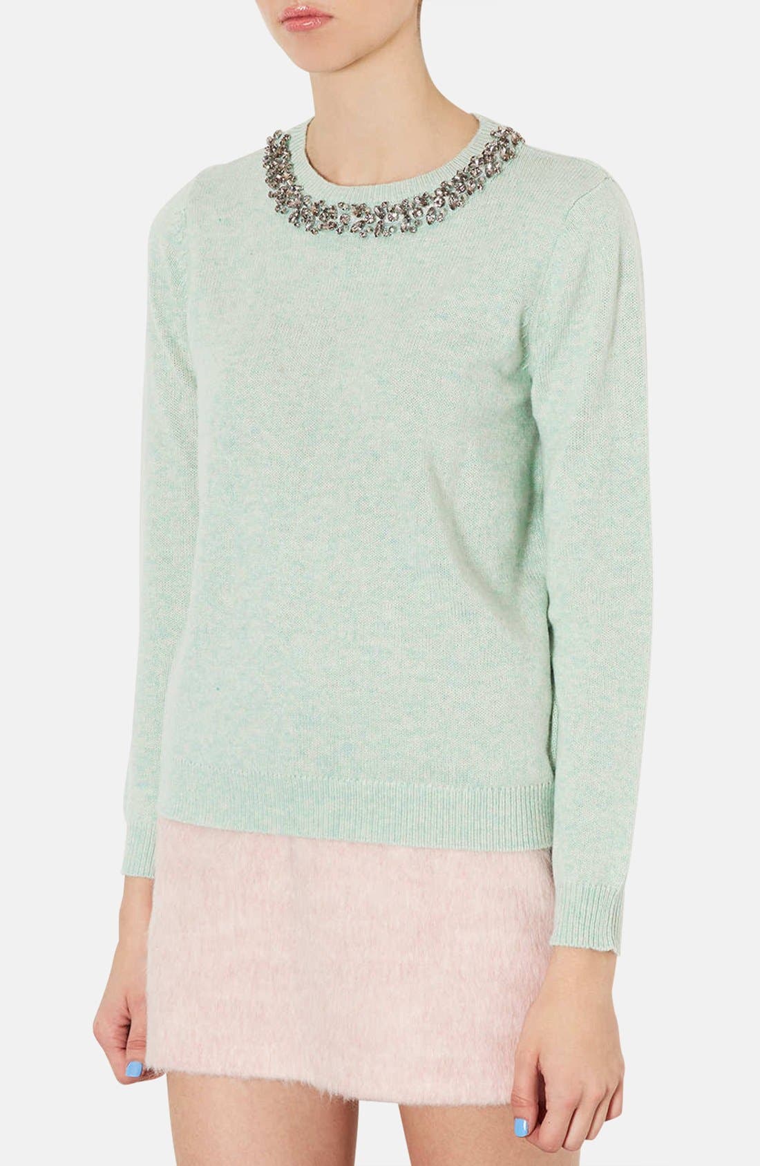 Embellished Neckline Sweater Nordstrom