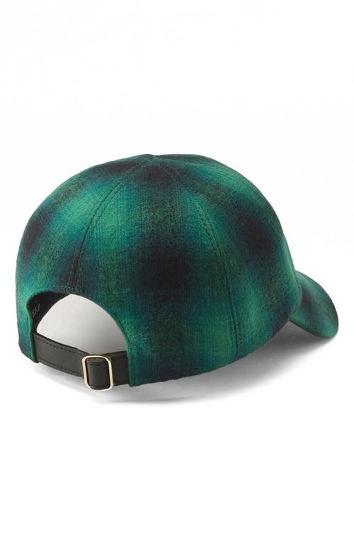 Helen Kaminski Capucine Plaid Cotton Flannel Adjustable Baseball Cap In Everglade