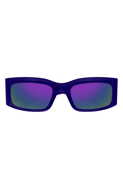 Shop Balenciaga 56mm Rectangular Sunglasses In Violet