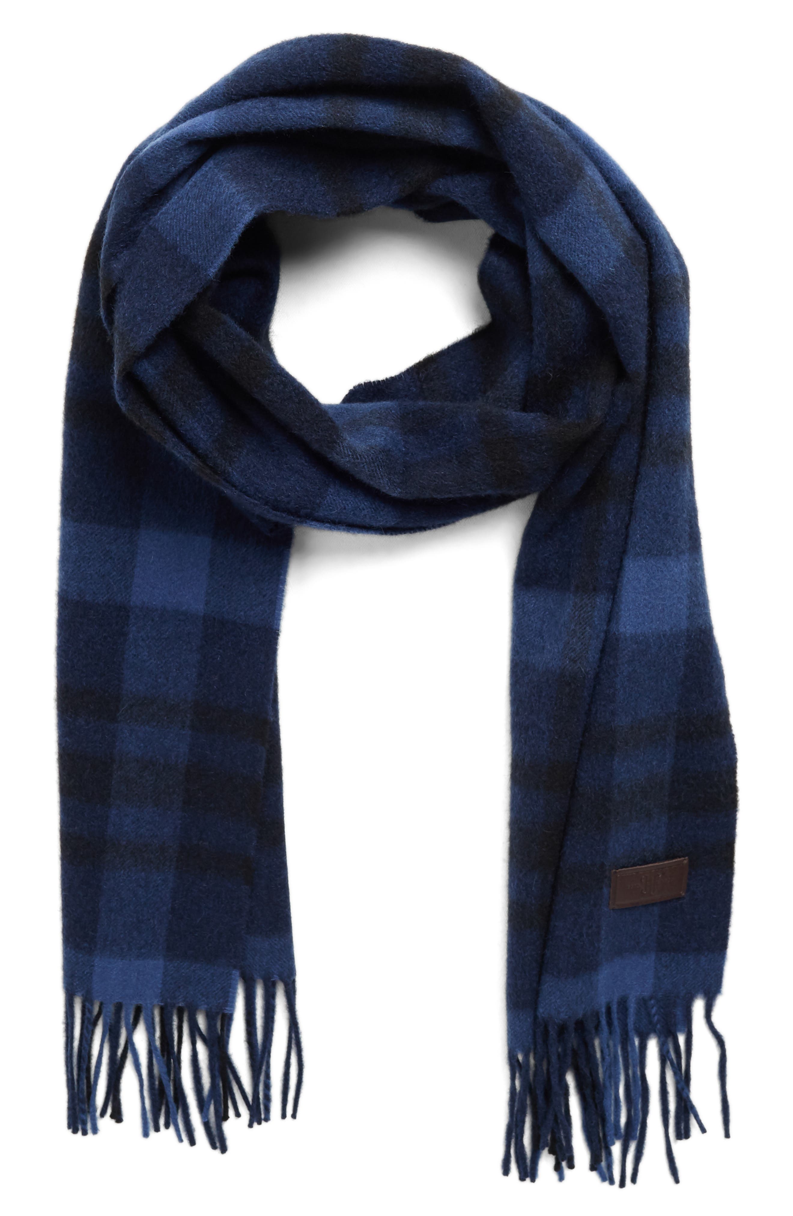 Hickey Freeman Cashmere Plaid Scarf 