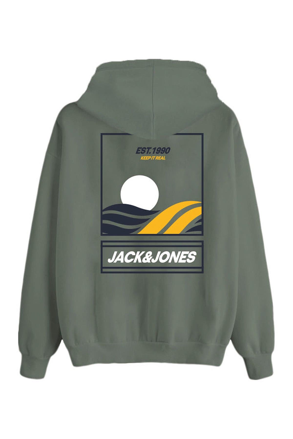 Jack & Jones Graphic Hooded Sweatshirt In Green