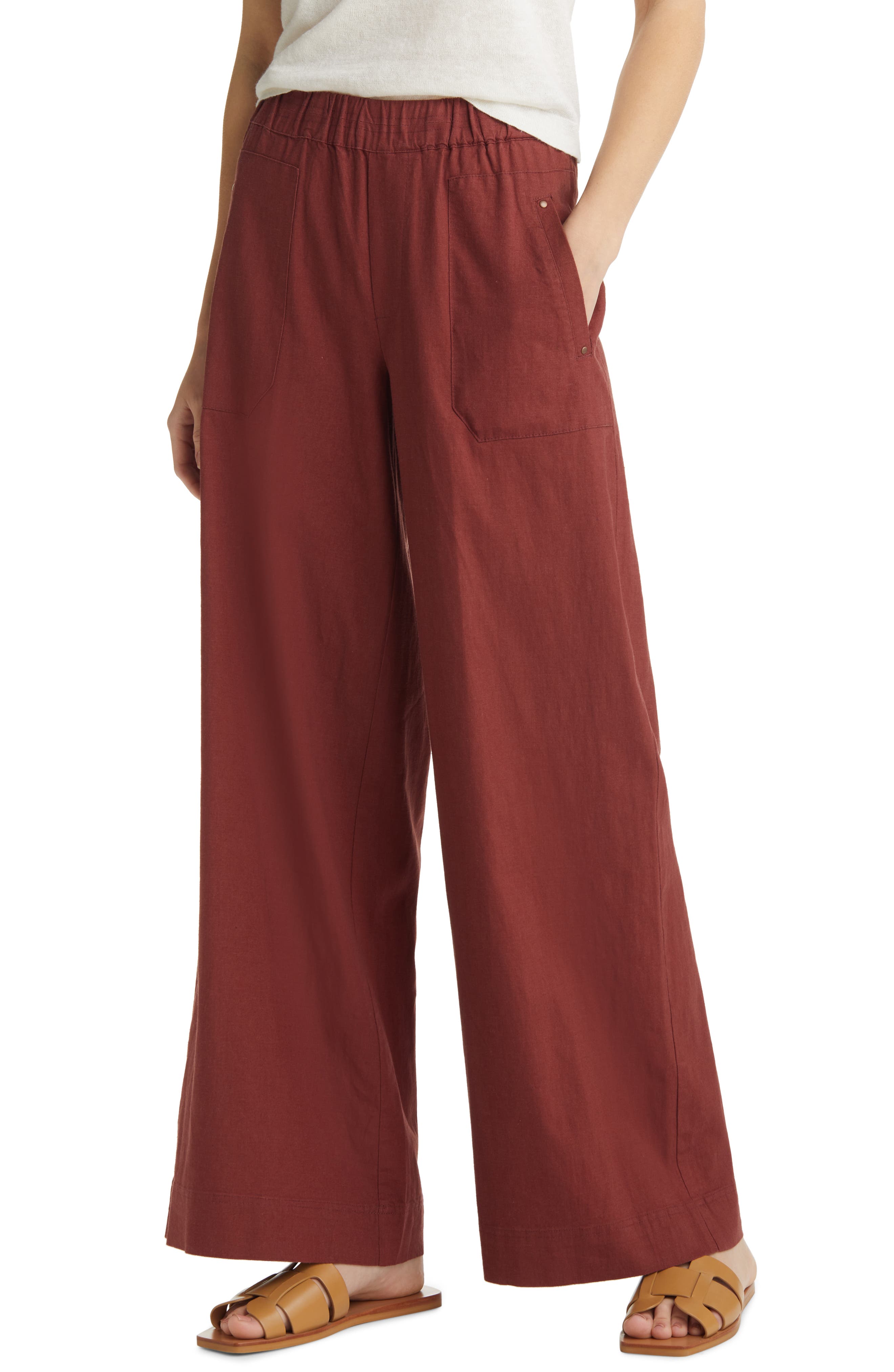 Linen culottes pants  Terracotta linen pants  Woman's linen pants  Loose pants  Short flared pants  Soft linen trousers