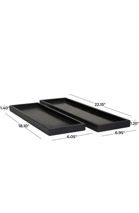 Vivian Lune Home Set Of 2 Marble Trays In Black