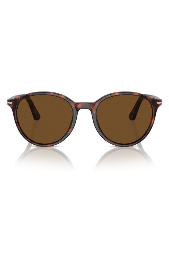 Persol Phantos 56mm Polarized Round Sunglasses In Havana