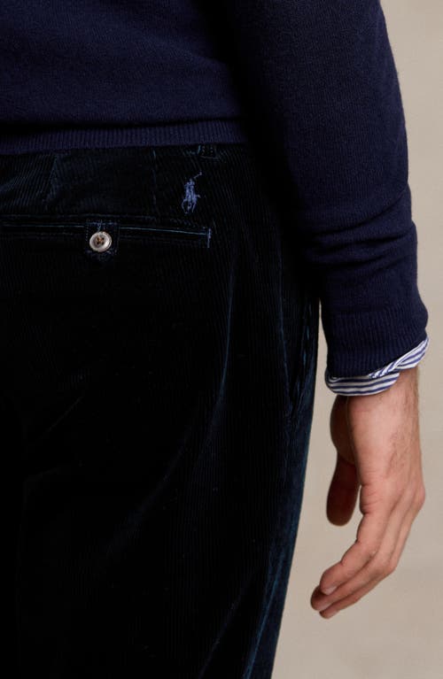 Polo Ralph Lauren Easy Pant Pleated 8w Corduroy Clothing In Aviator Navy