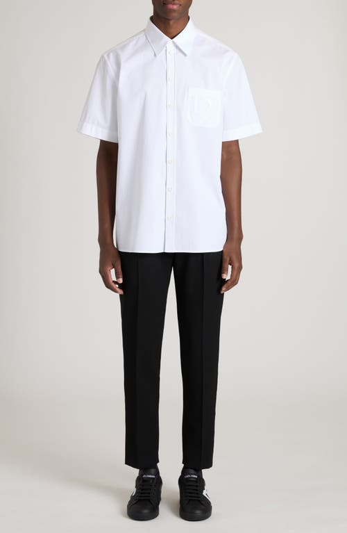 Dolce & Gabbana Dolce&gabbana Logo Cotton Button-up Shirt In Bianco Ottico