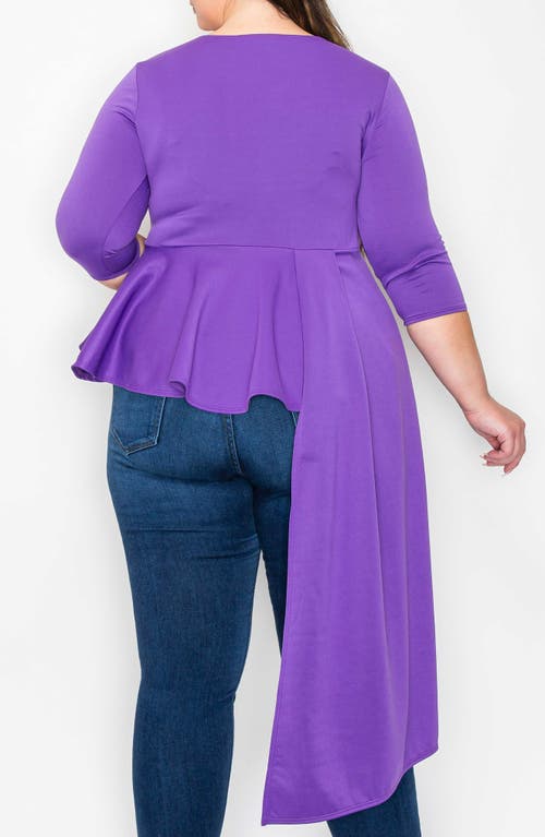 Shop L I V D Sanctuary Asymmetric Peplum Top In Purple