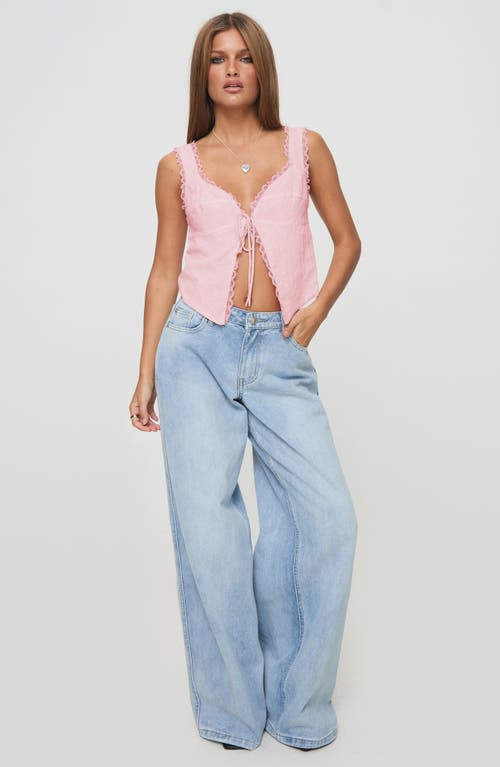 Princess Polly Merrelle Broderie Anglaise Crop Top In Pink