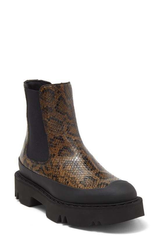 Aquatalia Holly Snakeskin Embossed Waterproof Boot In Olive Black