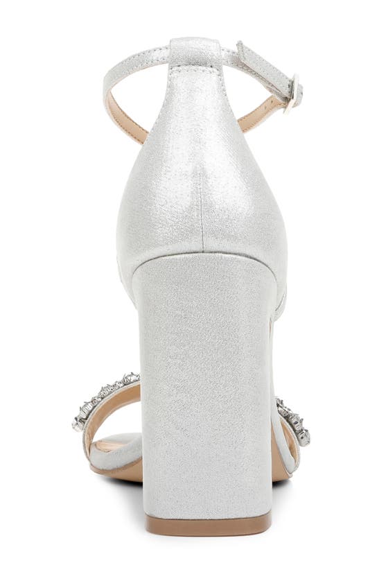 Jewel Badgley Mischka Women's Penny Crisscross Strap Block Heel Evening Sandals In Silver