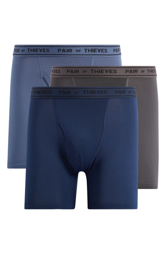 Shop Pair Of Thieves 3-pack Micro Mesh Boxer Briefs In Navy