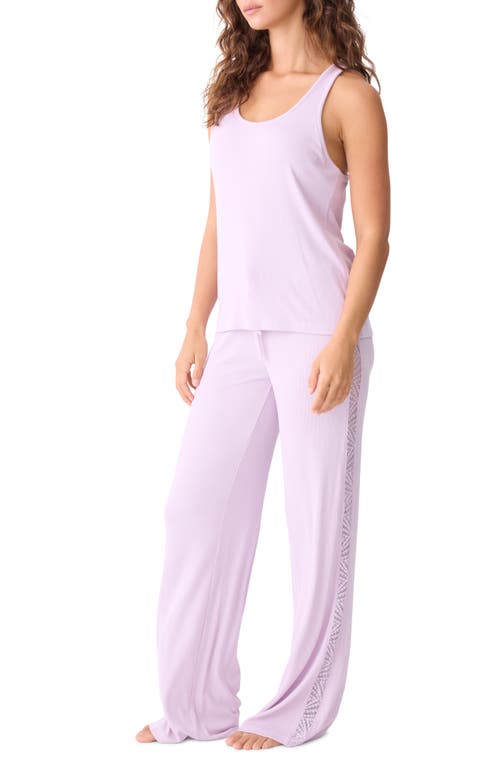 Shop Pj Salvage Ribbed Lace Trim Pajamas In Lavender Glow