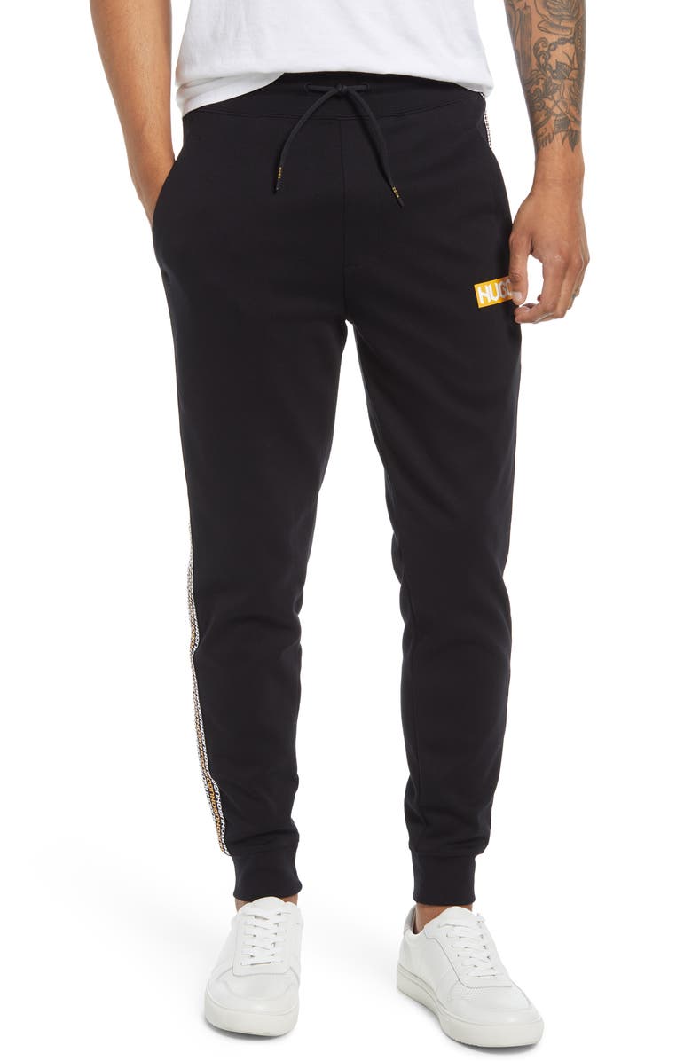 HUGO Donburi Logo Sweatpants, Main, color, BLACK