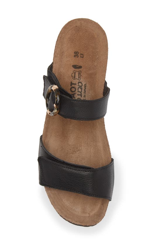 Naot Anabel Wedge In Soft Black Leather