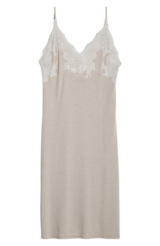 Shop Natori Luxe Shangri-la Nightgown In Cashmere W/ Ivory