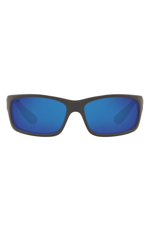 Costa Del Mar 62mm Waypoint Rectangluar Polaraized Sunglasses in Silver Black at Nordstrom