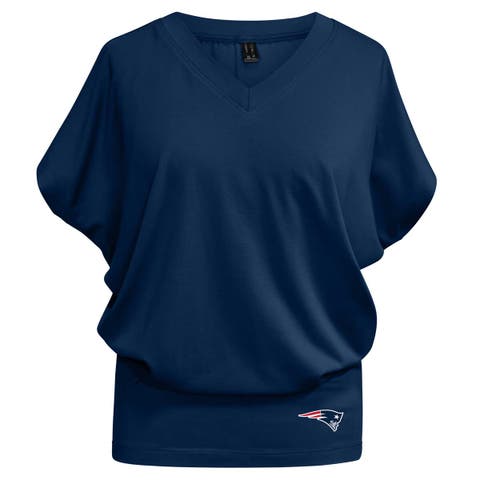 Women's Kiya Tomlin Navy New England Patriots Blousy V-Neck T-Shirt