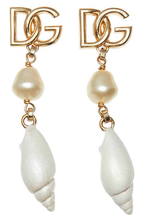Dolce & Gabbana Dolce&gabbana Dg Shell Drop Earrings In Zoo00 Oro