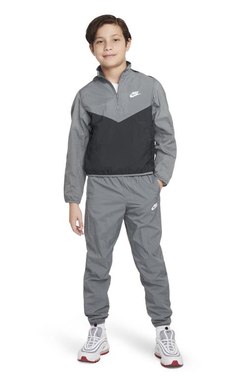 Nike Kids' Sportswear Nylon Track Suit in Smoke Grey/Anthracite/White