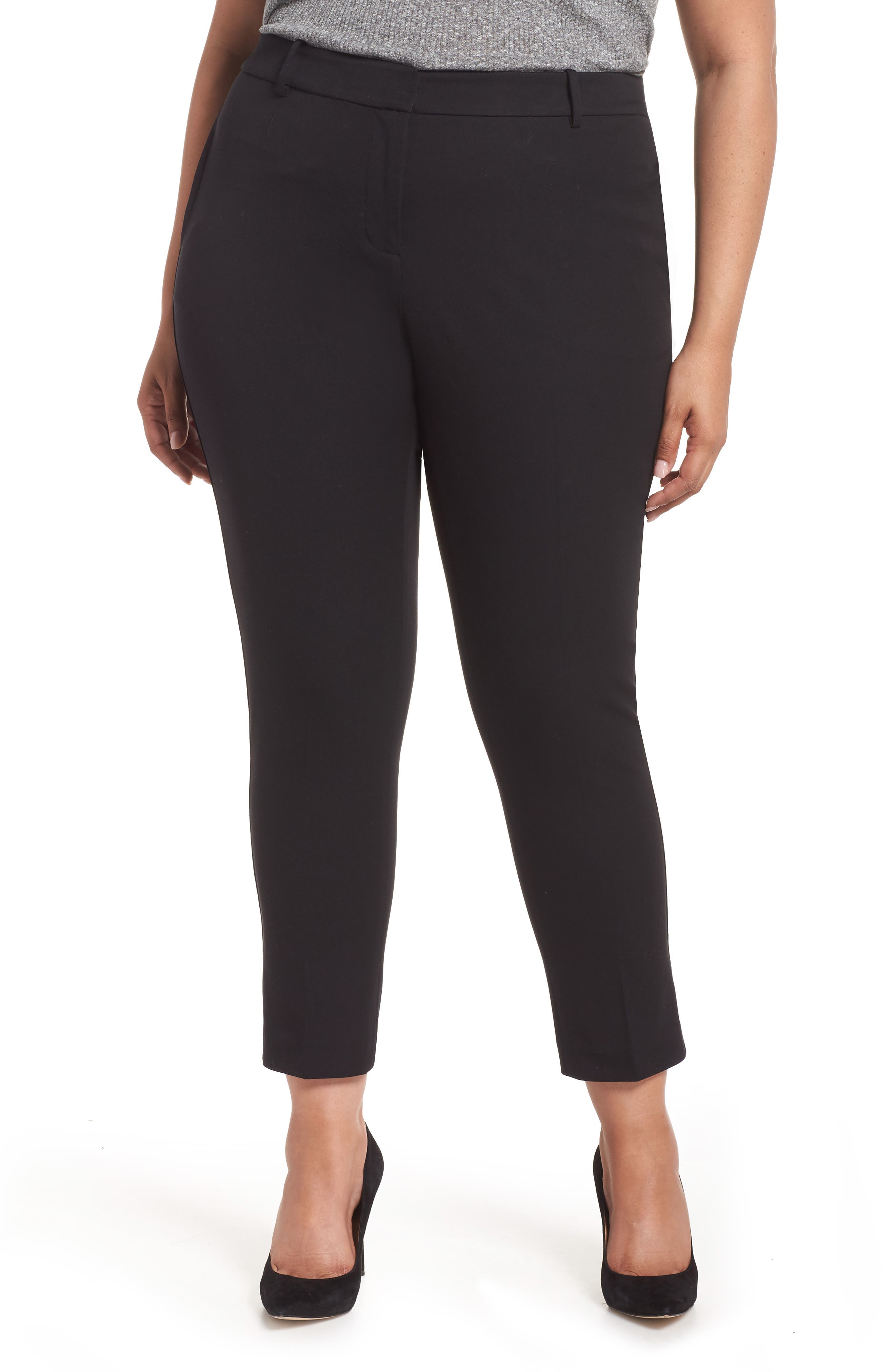 1.STATE Stretch Cotton Blend Twill Ankle Pants (Plus Size) Nordstrom