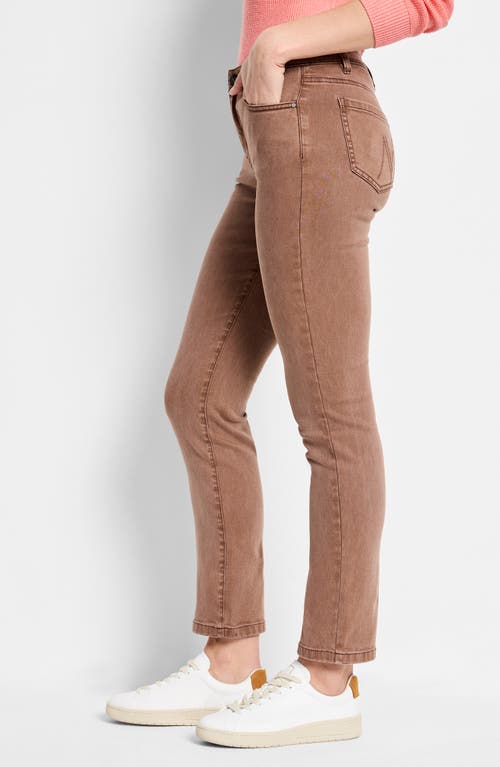 Shop Nic + Zoe Nic+zoe Ankle Straight Leg Jeans In Coffee Bean