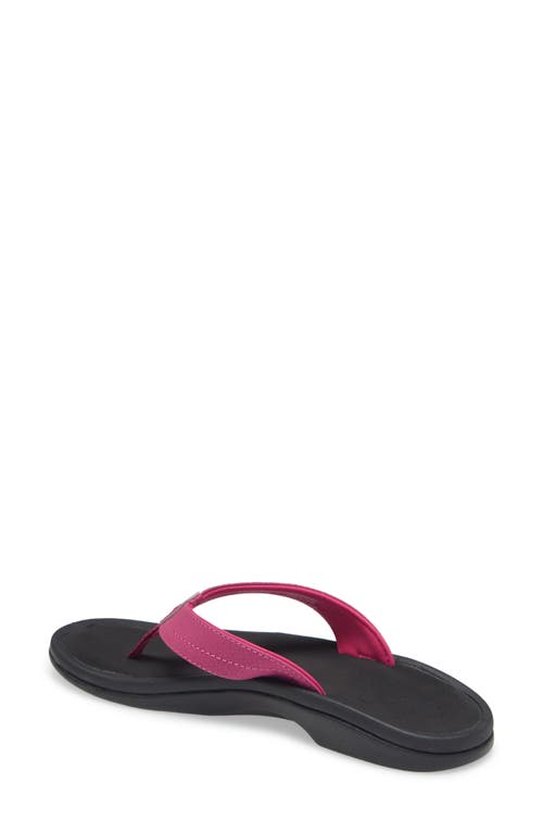 Shop Olukai Ohana Flip Flop In Orchid Flower/black