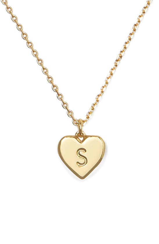 Shop Kate Spade New York Initial Heart Pendant Necklace In Gold - S