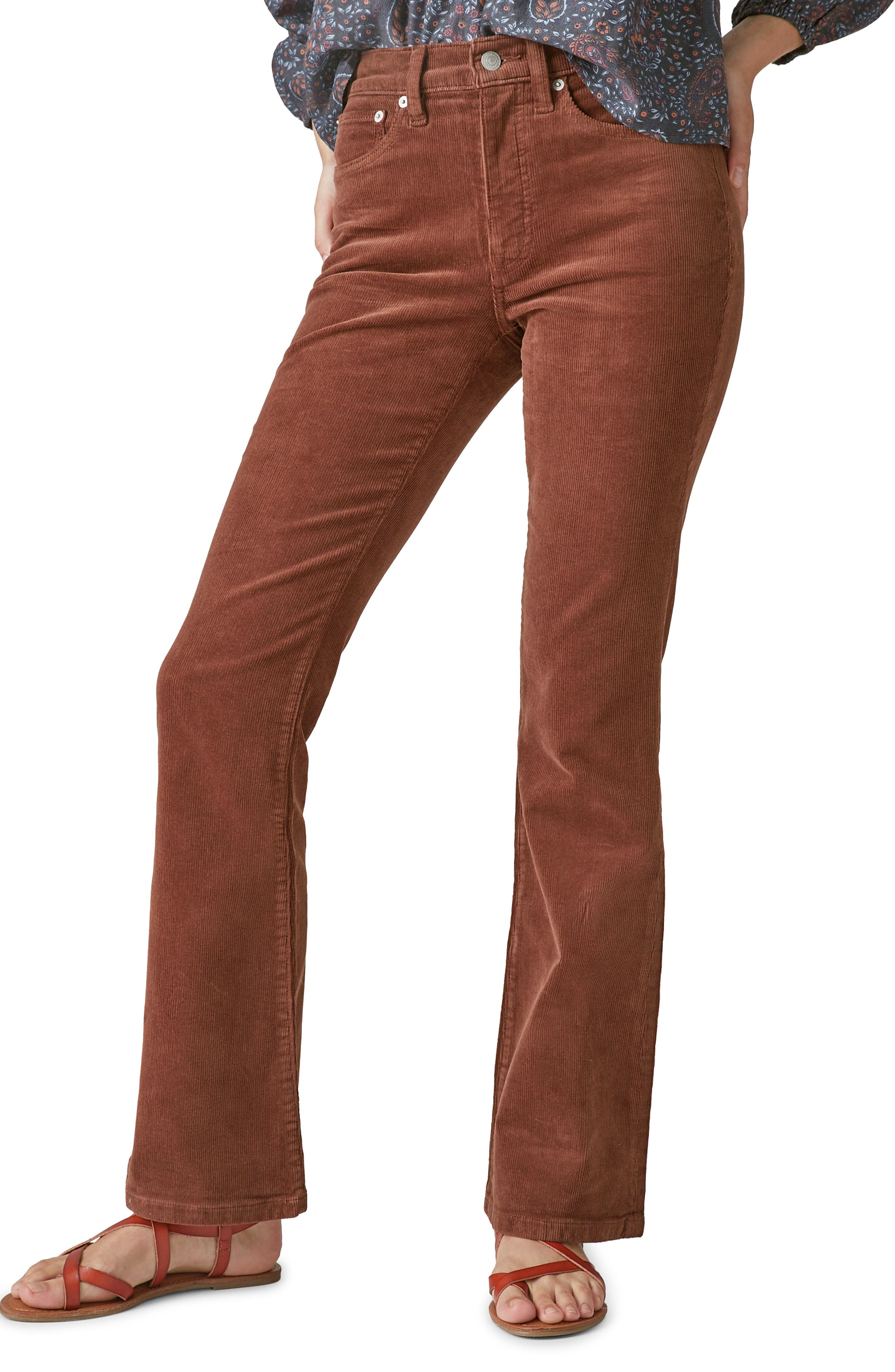 brown corduroy flare jeans