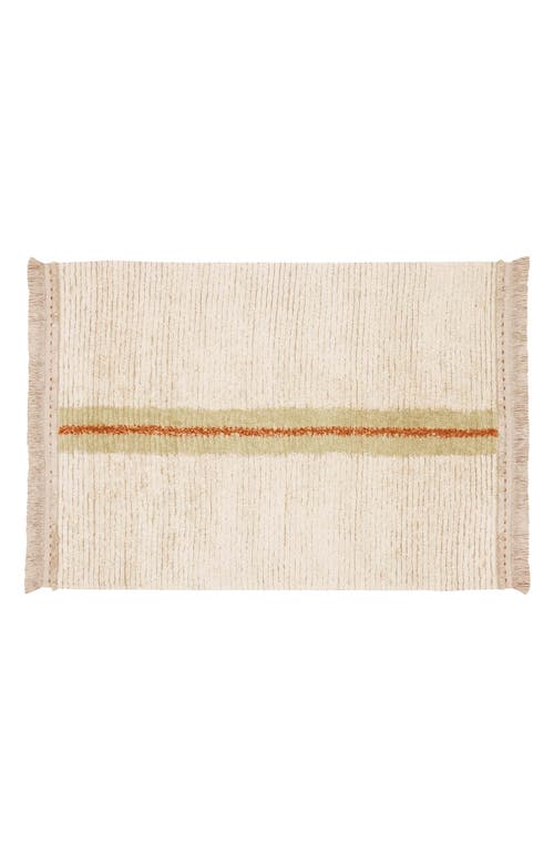 Shop Lorena Canals Reversible Washable Recycled Cotton Blend Rug In Olive Natural/sage