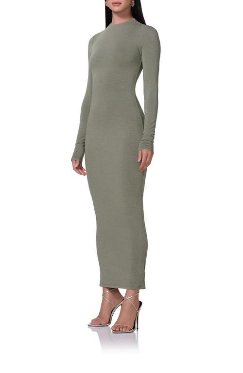 Shop Afrm Juniper Long Sleeve Body-con Dress In Heather Olive