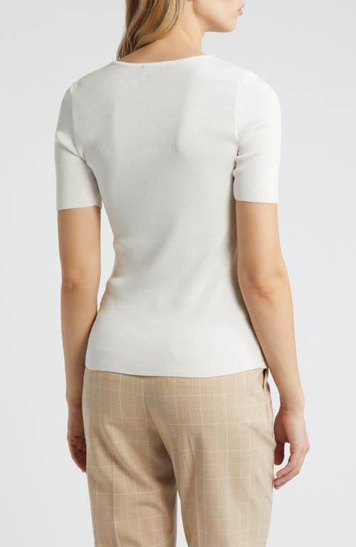 Shop Tahari Asl Short Sleeve Sweater In Ivory