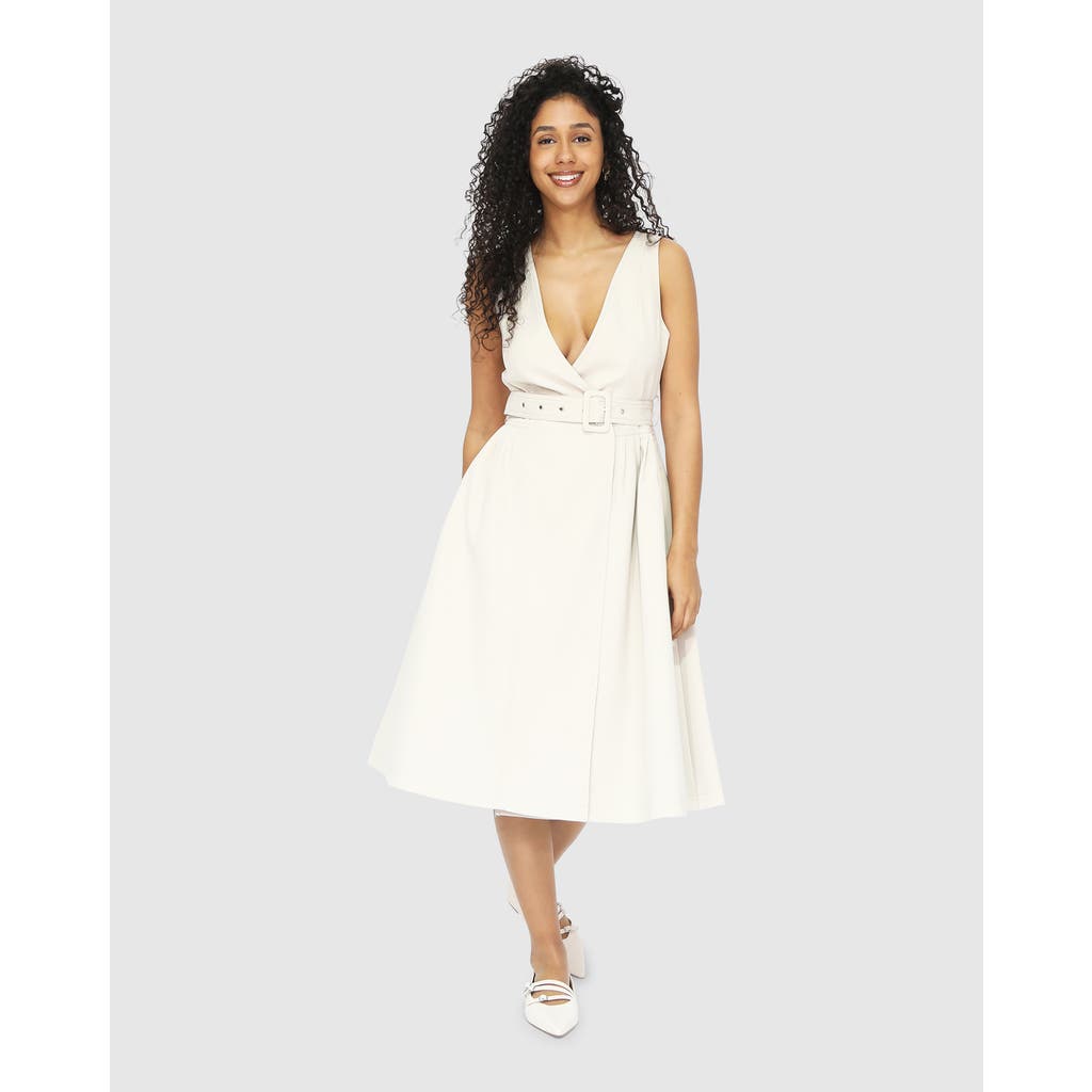 Belle & Bloom Miss Independence Midi Dress In Sand