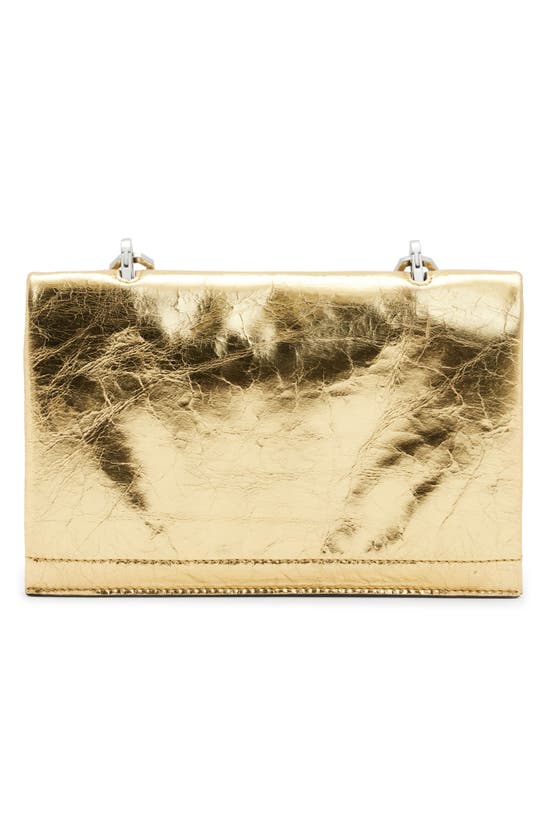 Allsaints Yua Leather Clutch In Gold