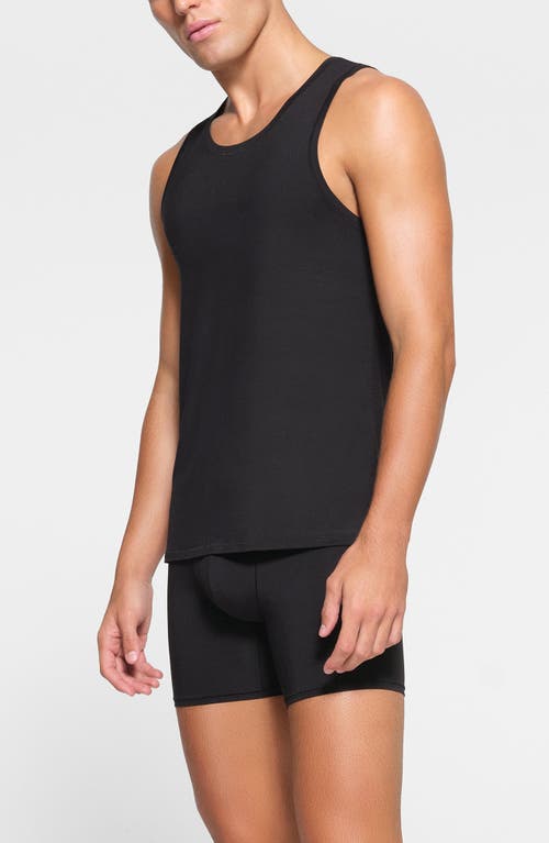 Shop Skims 3-pack Slim Fit Stretch Modal Tanks In Obsidian