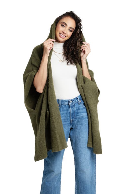 Saachi Oversize Hooded Topper In Green