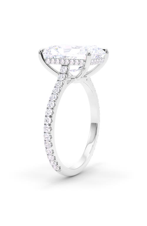 Hautecarat Radiant Cut Pavé Lab Grown Diamond Ring In 2.00 Ctw 18k White Gold