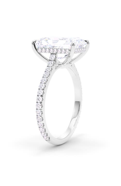 Shop Hautecarat Radiant Cut Pavé Lab Created Diamond Ring In 2.00 Ctw 18k White Gold