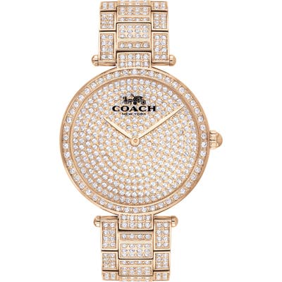 Coach Park Crystal Embellished Bracelet Watch,