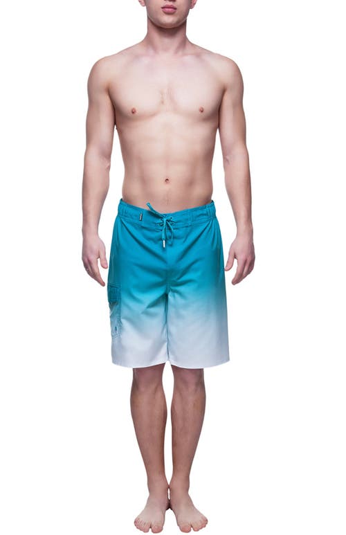 Rokka&rolla Quick-dry Swim Trunks With Elastic Waist In Sky