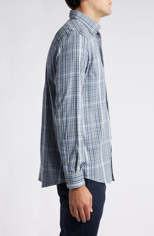 Shop Johnnie-o Matthew Plaid Stretch Button-down Shirt In Light Gray