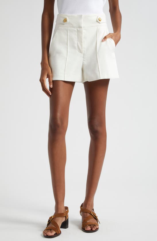 Veronica Beard Runo Linen Blend Shorts In White